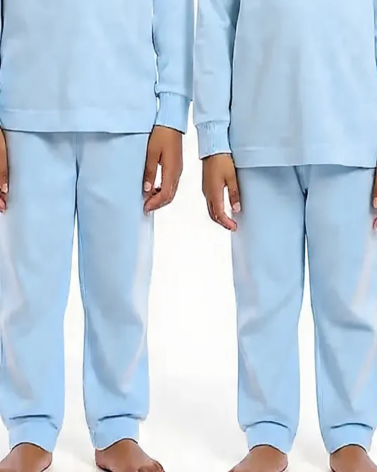 Sky Blue Tracksuit for kids — Lower half close-up — Sky Blue colour — Polyester Blend fabric — Indian sizes 22–34 — Tracksuits / Jersey fancy dress for school annual day & sports day — Kolkata & West Bengal delivery — ZapCostumes