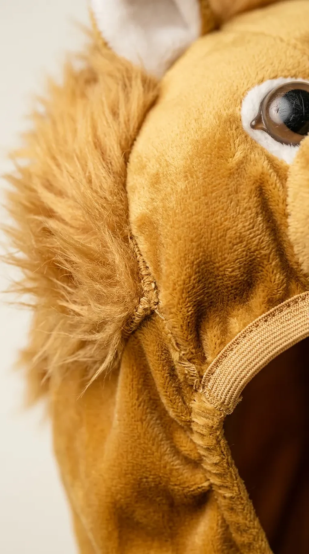 Lion Costume for kids — Fabric & stitching close-up — Golden Brown colour — Plush Polyester fabric — Indian sizes S–L — Animals fancy dress for school annual day & sports day — Kolkata & West Bengal delivery — ZapCostumes