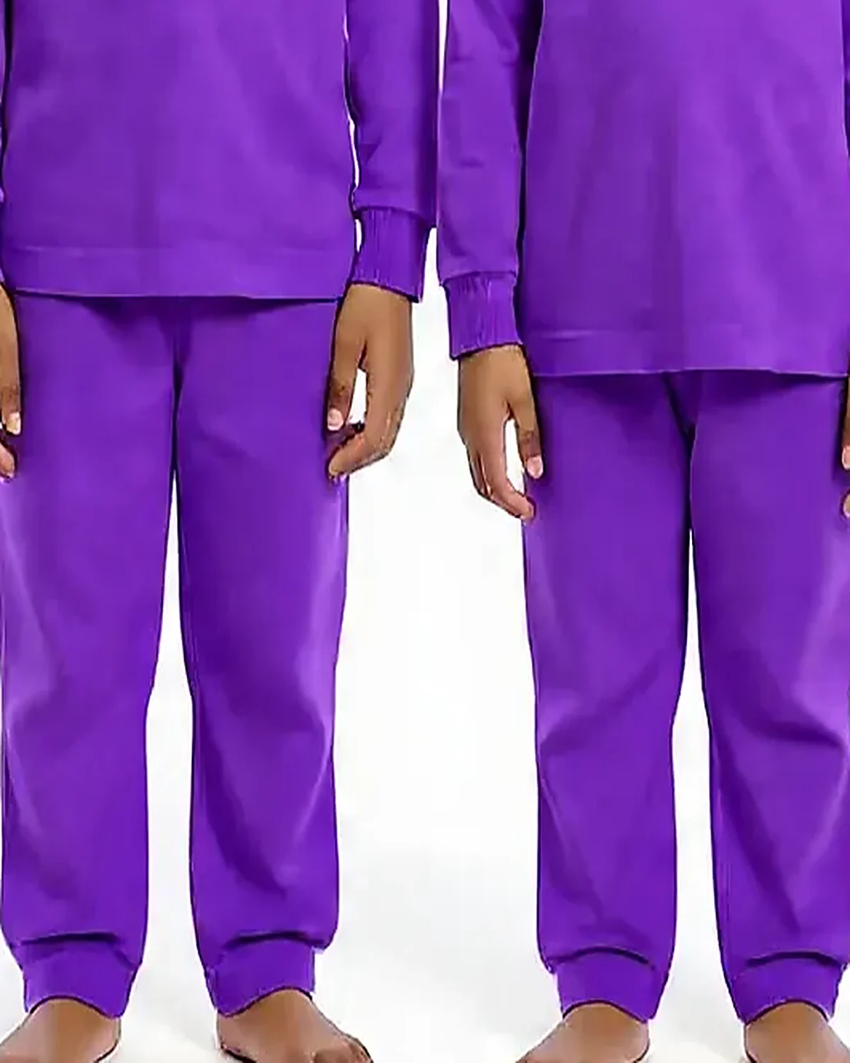 Purple Tracksuit for kids — Lower half close-up — Purple colour — Polyester Blend fabric — Indian sizes 22–34 — Tracksuits / Jersey fancy dress for school annual day & sports day — Kolkata & West Bengal delivery — ZapCostumes