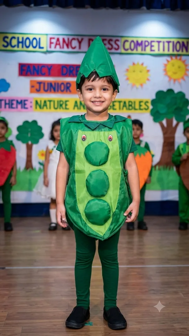Pea Pod Costume — Fruits / Vegetables for Kids | Kolkata Fancy Dress & School Annual Day Outfits | ZapCostumes