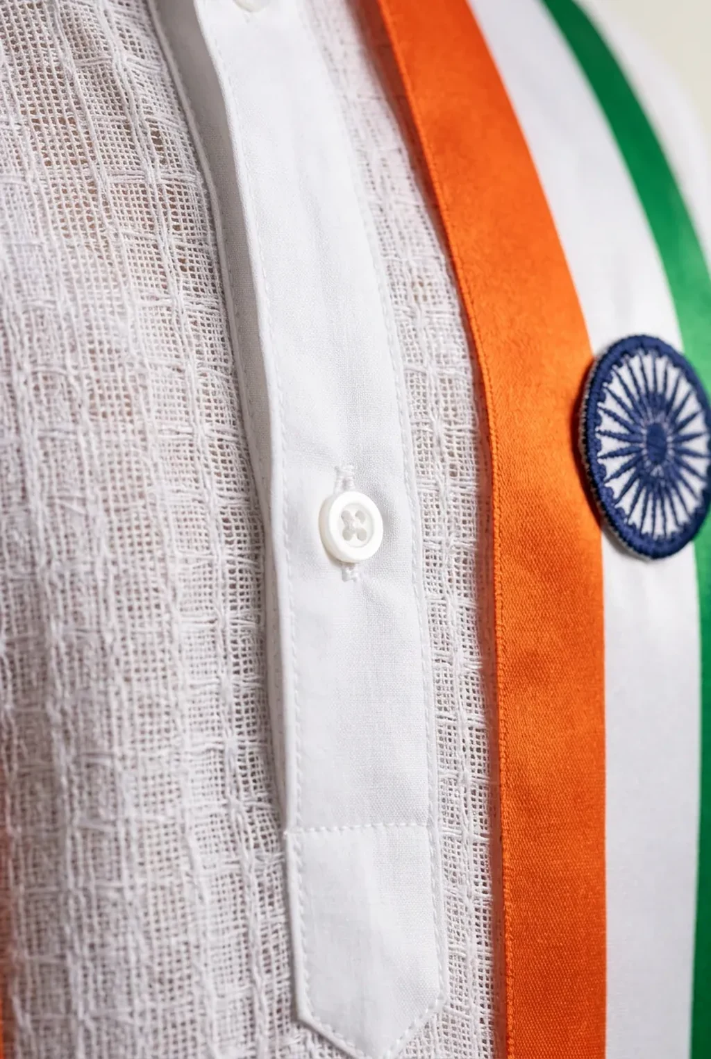 White Kurta Pyjama for kids — Fabric & stitching close-up — White colour — Cotton fabric — Indian sizes 22–32 — White Kurta Pyjama fancy dress for school annual day & sports day — Kolkata & West Bengal delivery — ZapCostumes