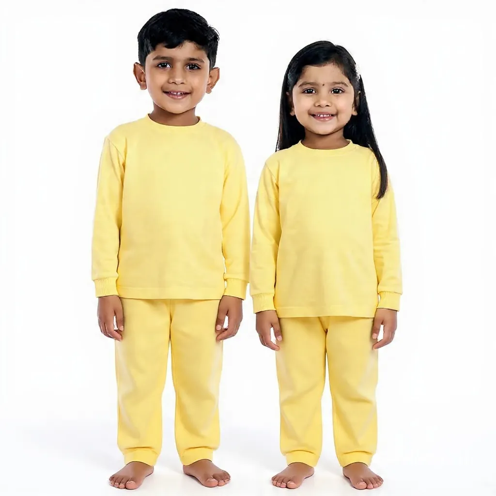 Cream Yellow Tracksuit for kids — Cream colour — Polyester Blend fabric — Indian sizes 22–34 — Tracksuits / Jersey fancy dress for school annual day & sports day — Kolkata & West Bengal delivery — ZapCostumes