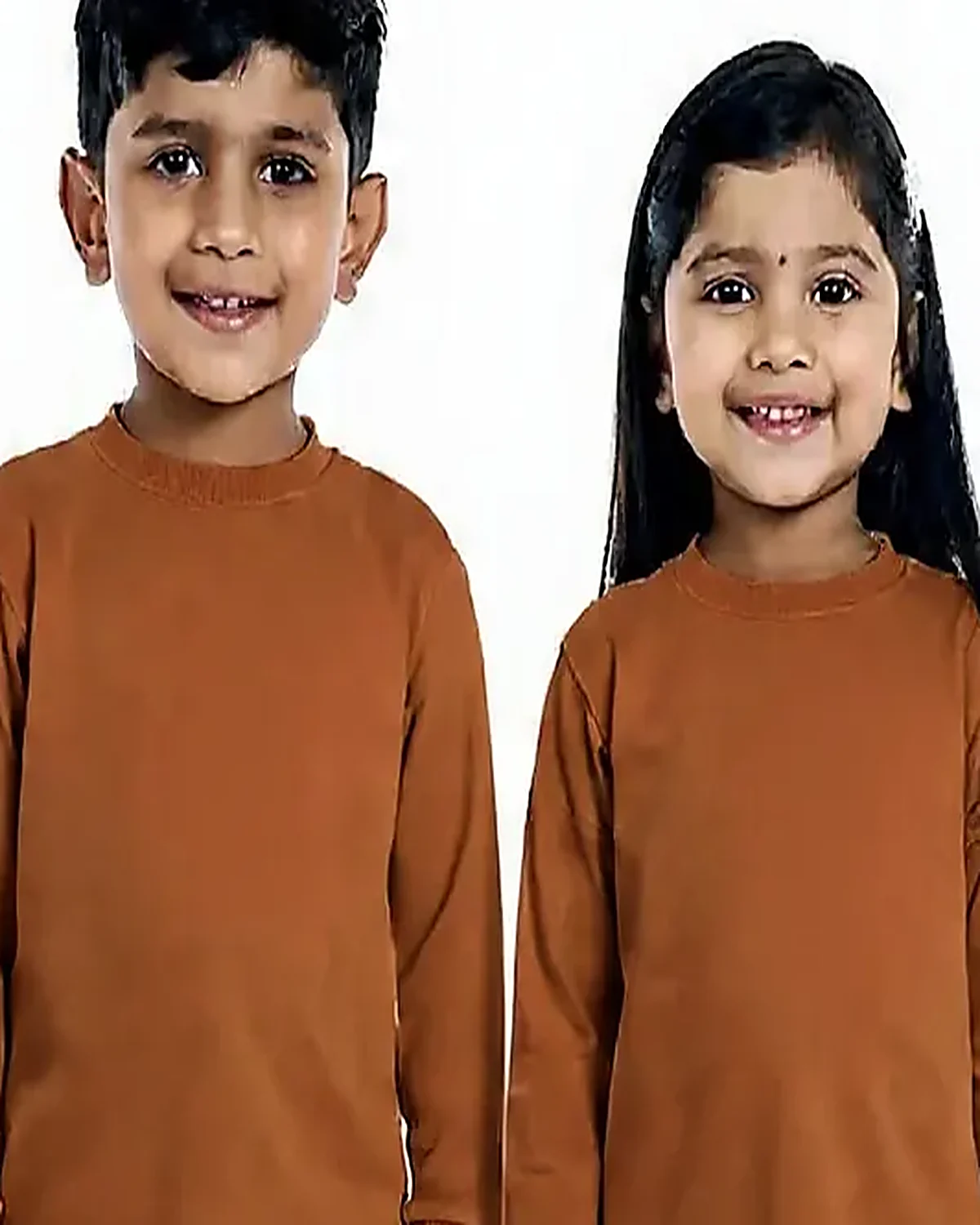 Brown Tracksuit for kids — Top half close-up — Brown colour — Polyester Blend fabric — Indian sizes 22–34 — Tracksuits / Jersey fancy dress for school annual day & sports day — Kolkata & West Bengal delivery — ZapCostumes
