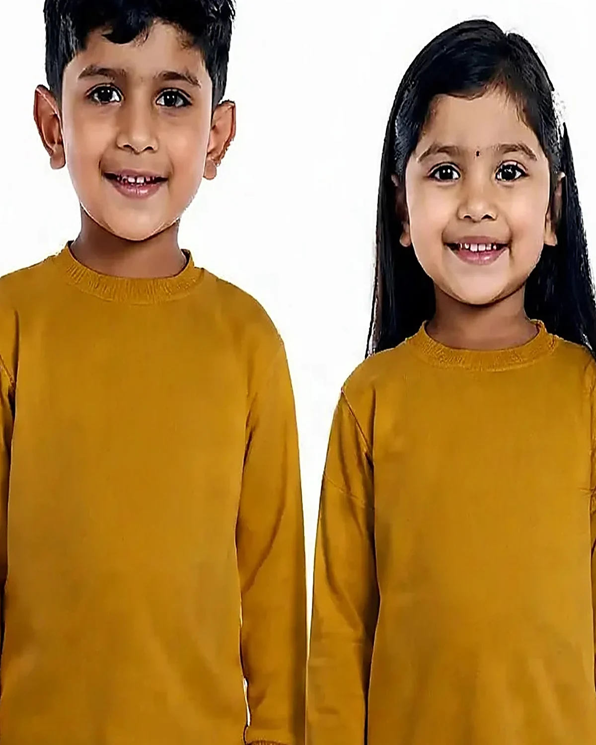 Mustard Tracksuit for kids — Top half close-up — Mustard colour — Polyester Blend fabric — Indian sizes 22–34 — Tracksuits / Jersey fancy dress for school annual day & sports day — Kolkata & West Bengal delivery — ZapCostumes