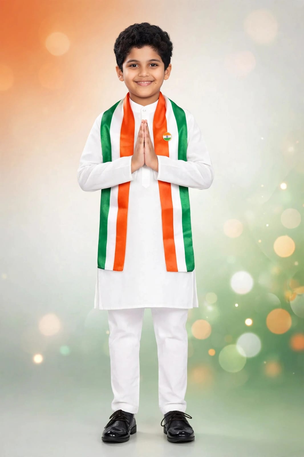 White Kurta Pyjama for Kids - Kolkata Fancy Dress & School Annual Day Outfits - ZapCostumes