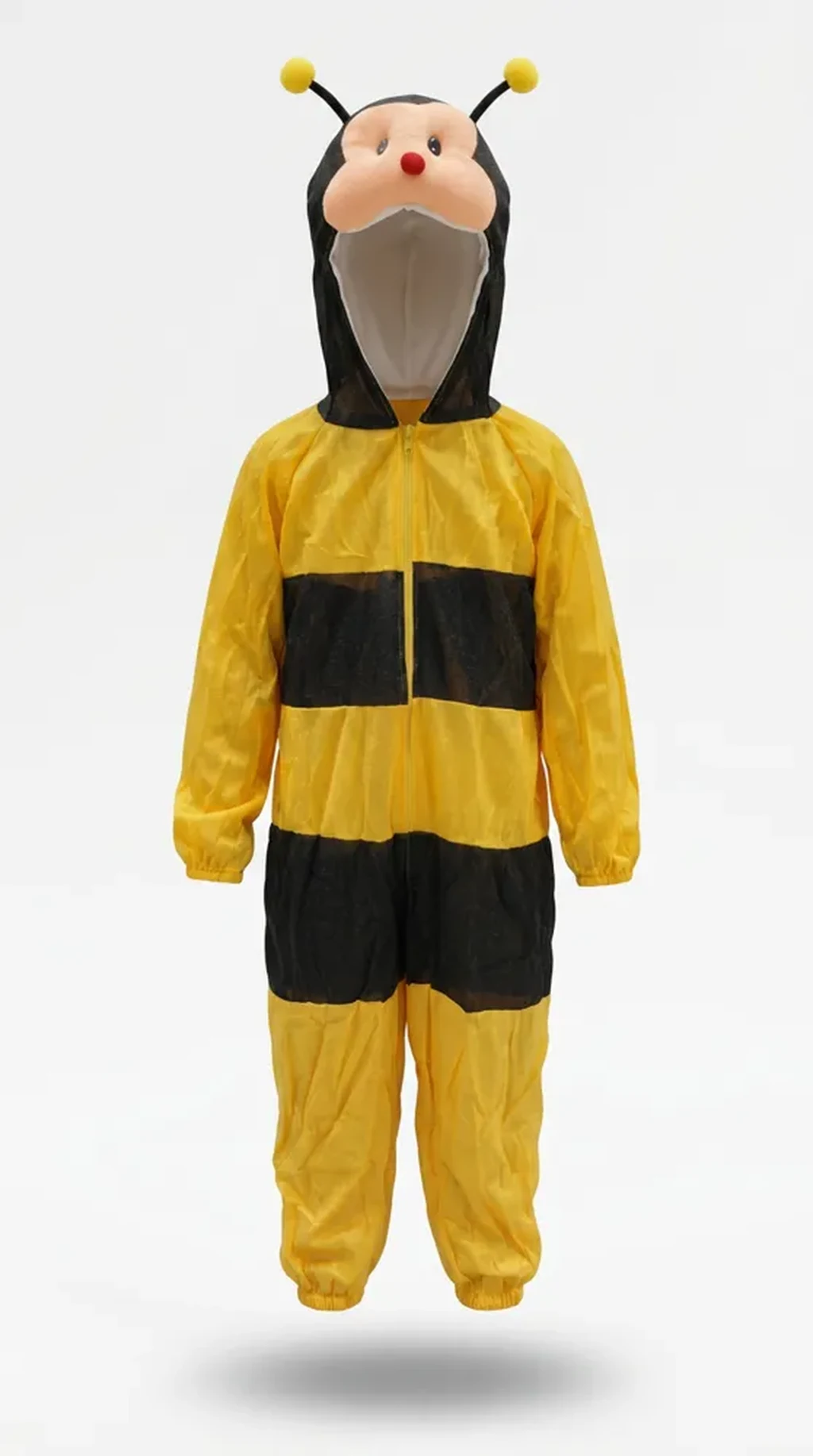 Bumble Bee Costume for kids — Ghost mannequin view — Yellow/Black colour — Plush Polyester fabric — Indian sizes S–L — Animals fancy dress for school annual day & sports day — Kolkata & West Bengal delivery — ZapCostumes