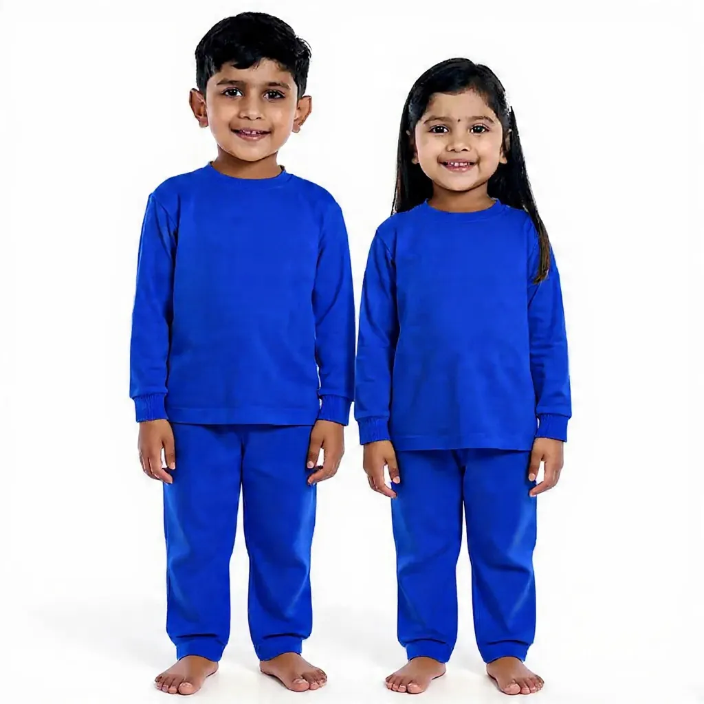 Royal Blue Tracksuit for kids — Royal Blue colour — Polyester Blend fabric — Indian sizes 22–34 — Tracksuits / Jersey fancy dress for school annual day & sports day — Kolkata & West Bengal delivery — ZapCostumes