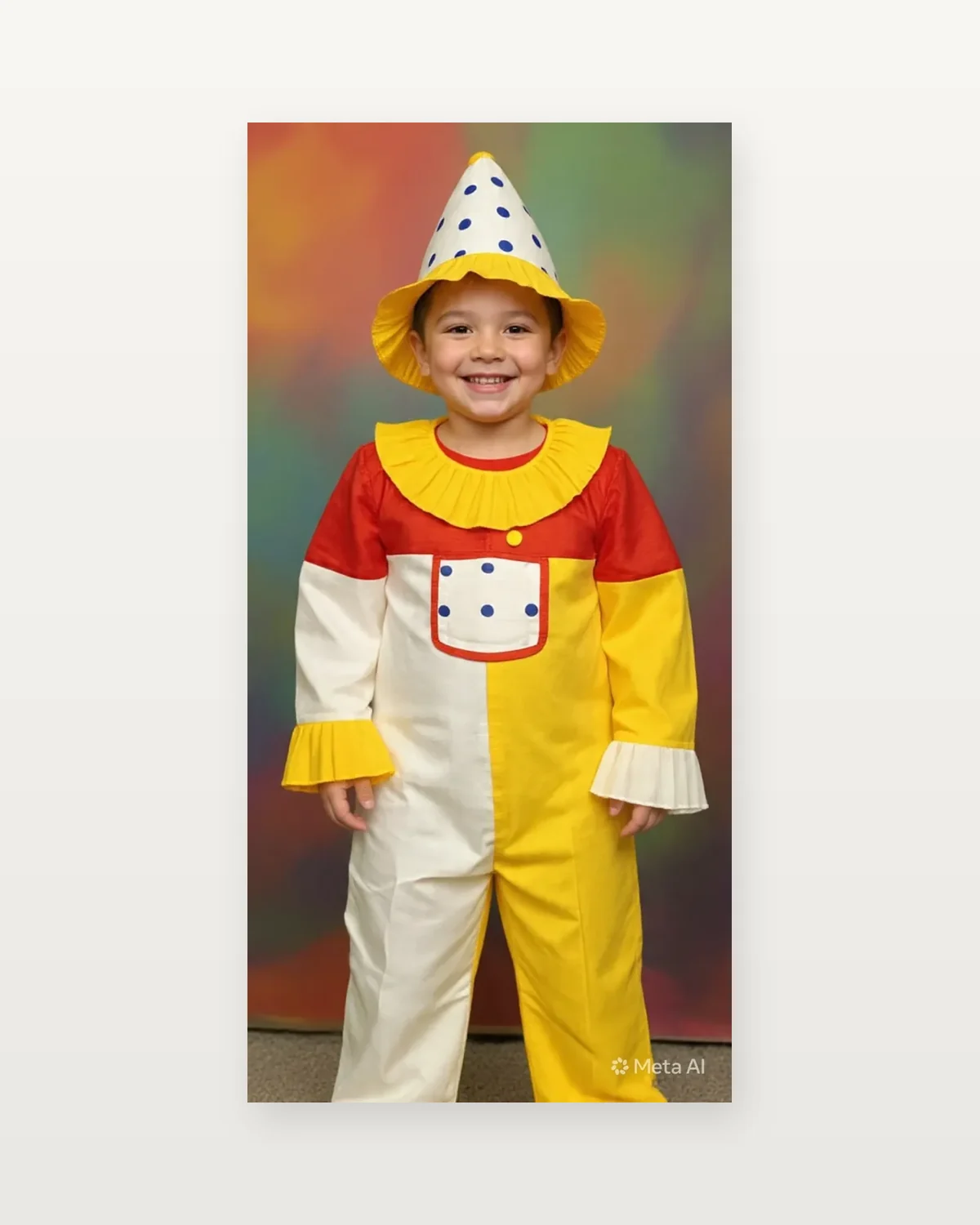 Joker / Clown Costume for kids — Studio front view — Red/Yellow colour — Polyester fabric — Indian sizes S–XL — Clown / Joker fancy dress for school annual day & sports day — Kolkata & West Bengal delivery — ZapCostumes