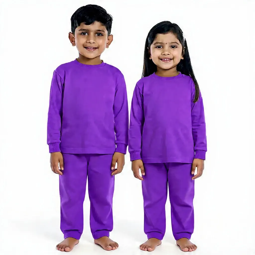 Purple Tracksuit for kids — Purple colour — Polyester Blend fabric — Indian sizes 22–34 — Tracksuits / Jersey fancy dress for school annual day & sports day — Kolkata & West Bengal delivery — ZapCostumes