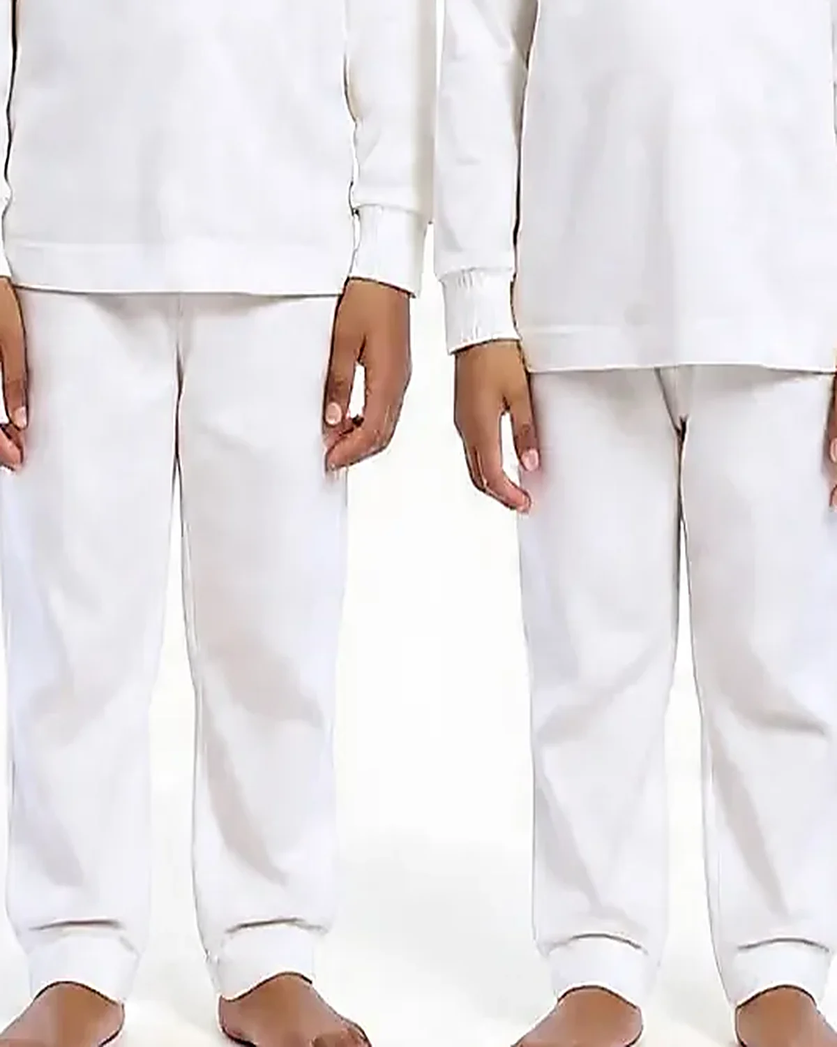 White Tracksuit for kids — Lower half close-up — White colour — Polyester Blend fabric — Indian sizes 22–34 — Tracksuits / Jersey fancy dress for school annual day & sports day — Kolkata & West Bengal delivery — ZapCostumes