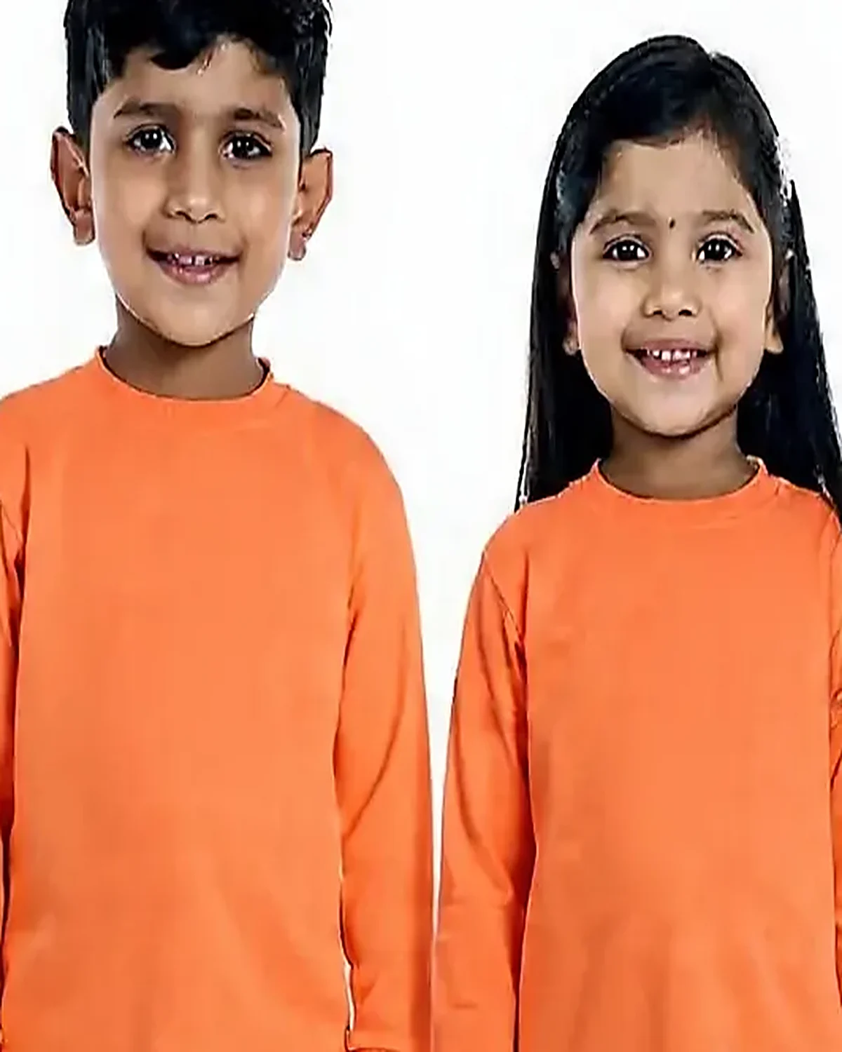 Orange Tracksuit for kids — Top half close-up — Orange colour — Polyester Blend fabric — Indian sizes 22–34 — Tracksuits / Jersey fancy dress for school annual day & sports day — Kolkata & West Bengal delivery — ZapCostumes