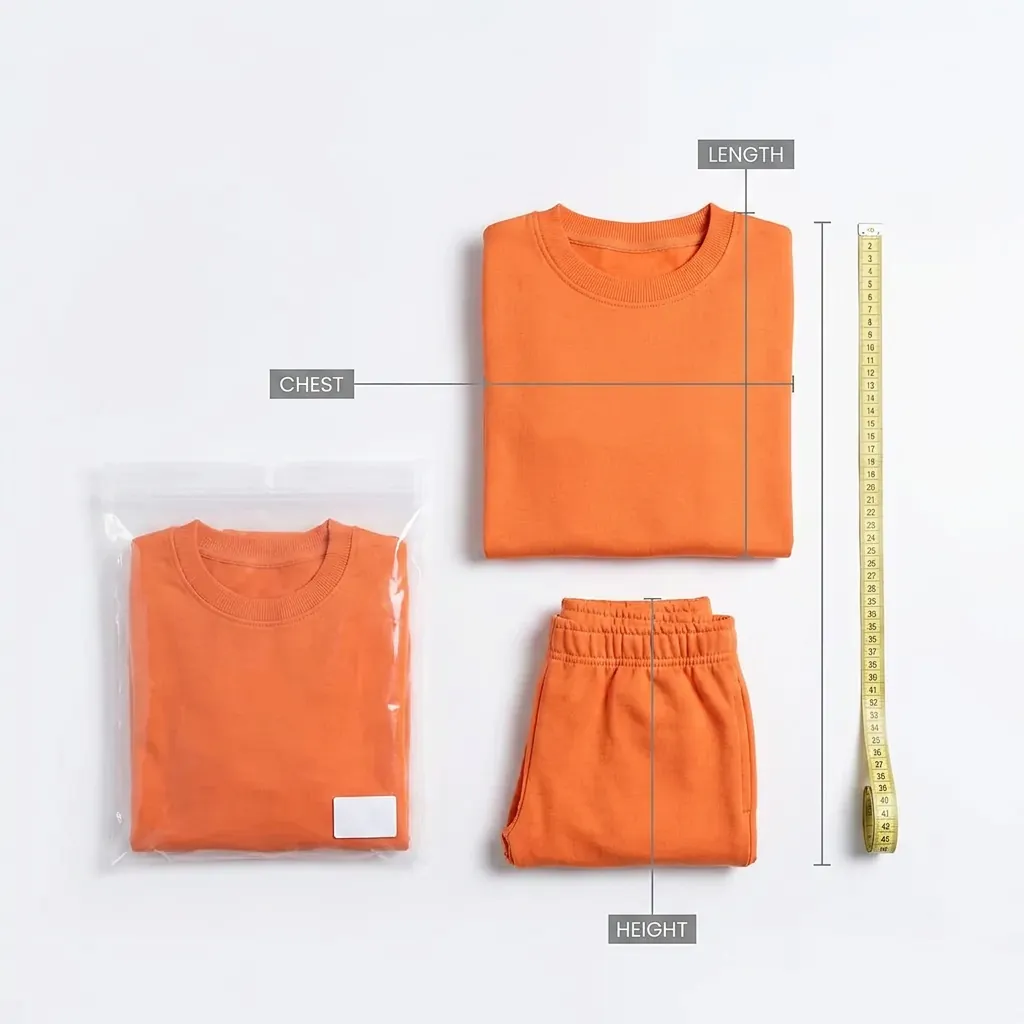 Orange Tracksuit for kids — Size guide & packaging — Orange colour — Polyester Blend fabric — Indian sizes 22–34 — Tracksuits / Jersey fancy dress for school annual day & sports day — Kolkata & West Bengal delivery — ZapCostumes