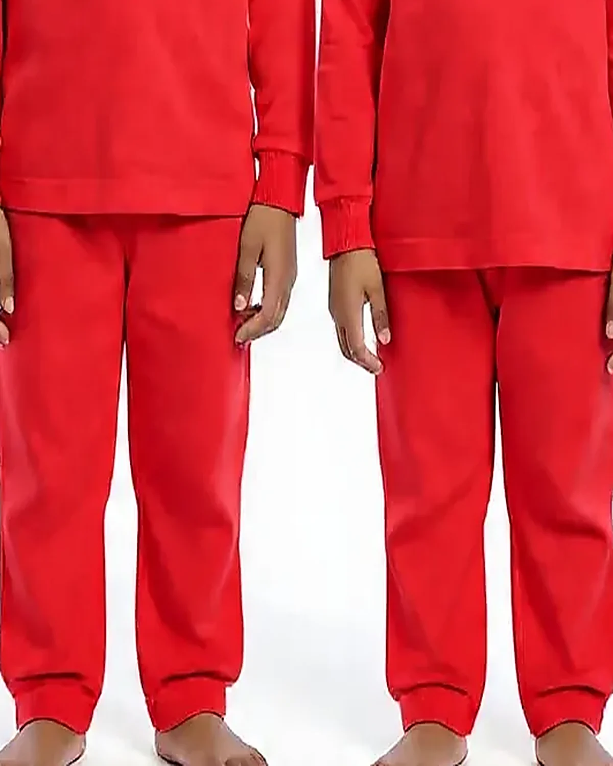 Red Tracksuit for kids — Lower half close-up — Red colour — Polyester Blend fabric — Indian sizes 22–34 — Tracksuits / Jersey fancy dress for school annual day & sports day — Kolkata & West Bengal delivery — ZapCostumes
