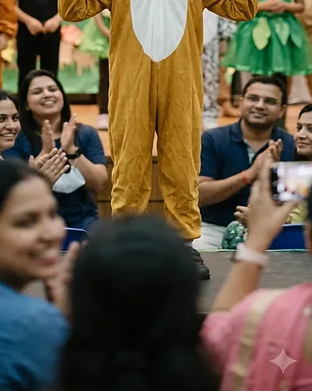 Lion Costume for kids — Lower half close-up — Golden Brown colour — Plush Polyester fabric — Indian sizes S–L — Animals fancy dress for school annual day & sports day — Kolkata & West Bengal delivery — ZapCostumes