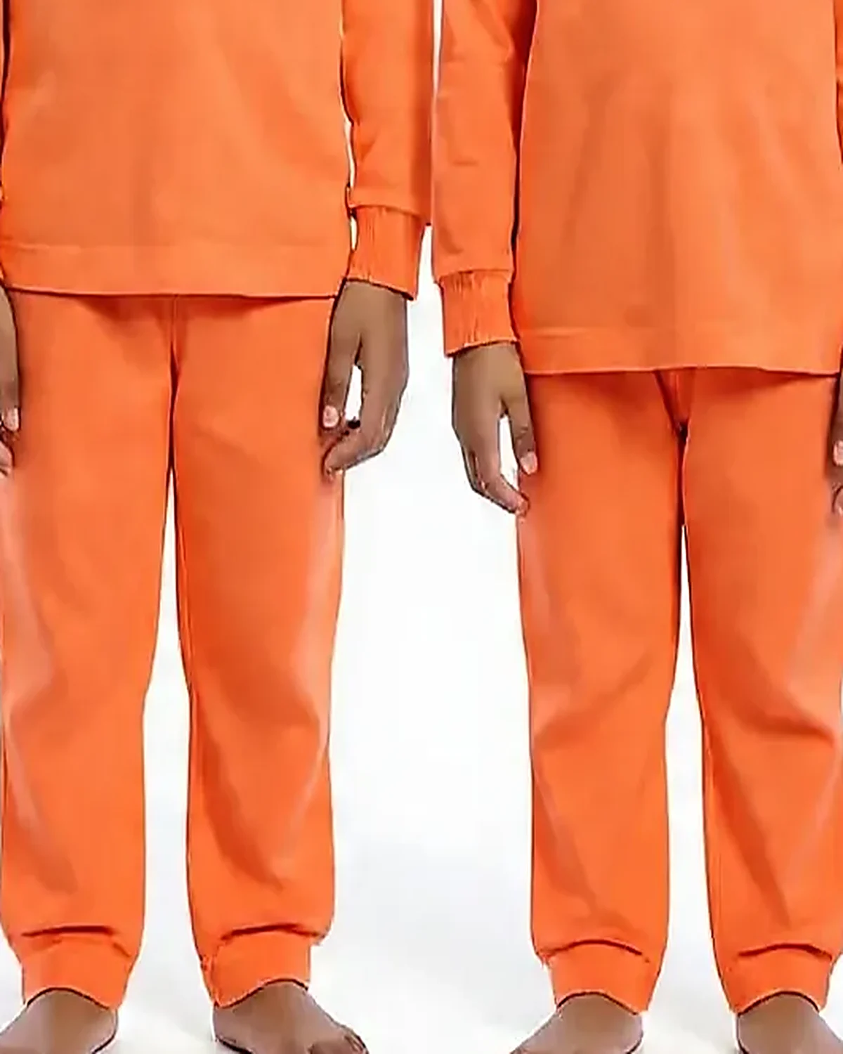 Orange Tracksuit for kids — Lower half close-up — Orange colour — Polyester Blend fabric — Indian sizes 22–34 — Tracksuits / Jersey fancy dress for school annual day & sports day — Kolkata & West Bengal delivery — ZapCostumes
