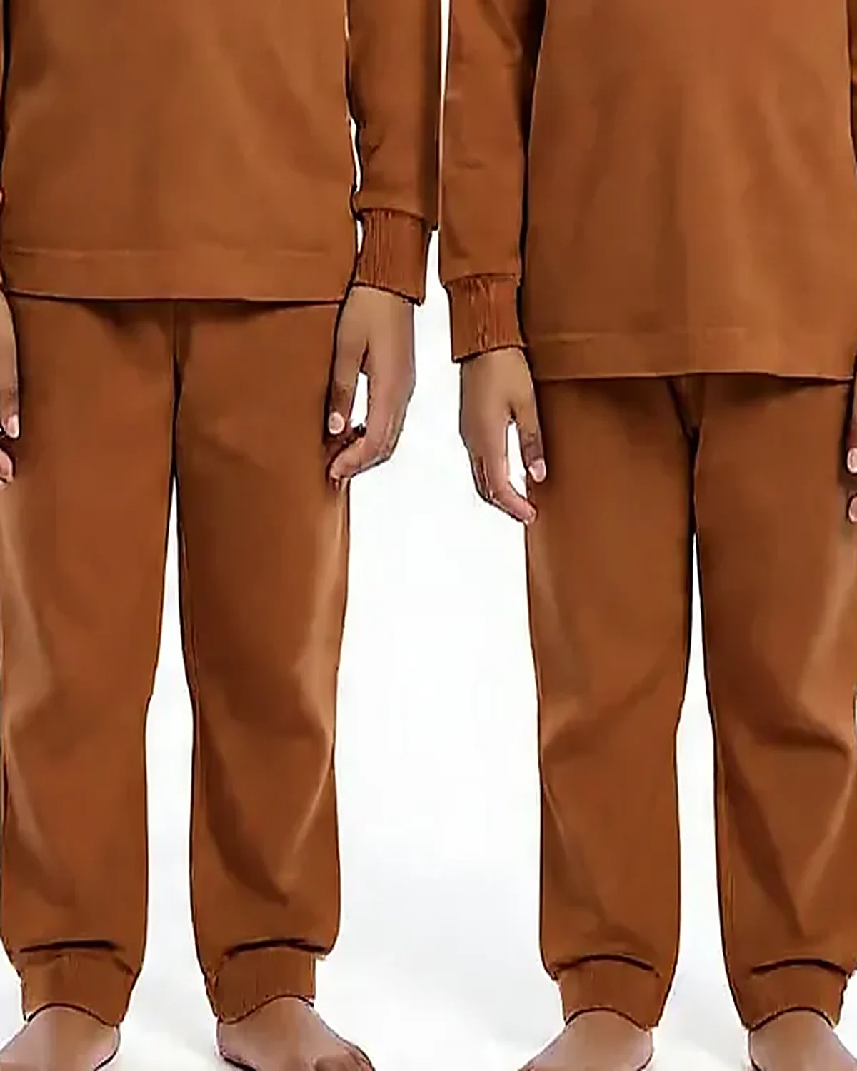 Brown Tracksuit for kids — Lower half close-up — Brown colour — Polyester Blend fabric — Indian sizes 22–34 — Tracksuits / Jersey fancy dress for school annual day & sports day — Kolkata & West Bengal delivery — ZapCostumes