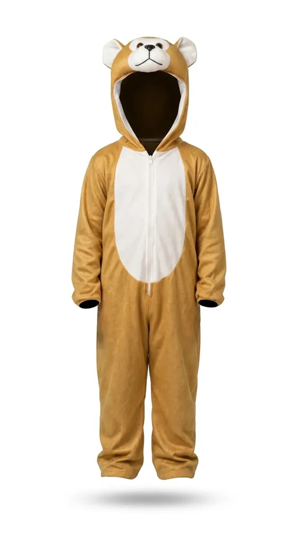Monkey Costume for kids — Ghost mannequin view — Brown colour — Plush Polyester fabric — Indian sizes S–L — Animals fancy dress for school annual day & sports day — Kolkata & West Bengal delivery — ZapCostumes