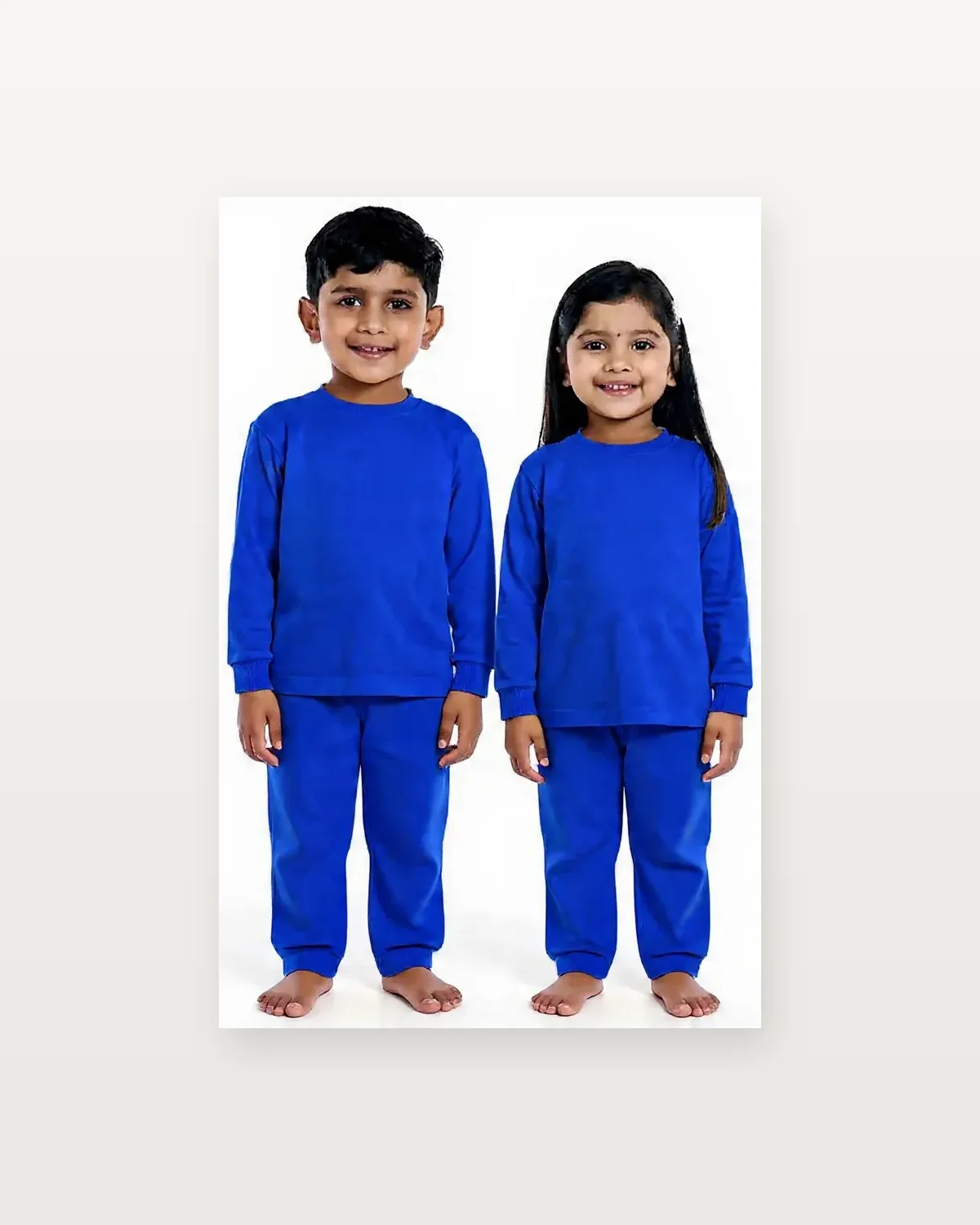 Royal Blue Tracksuit for kids — Studio front view — Royal Blue colour — Polyester Blend fabric — Indian sizes 22–34 — Tracksuits / Jersey fancy dress for school annual day & sports day — Kolkata & West Bengal delivery — ZapCostumes